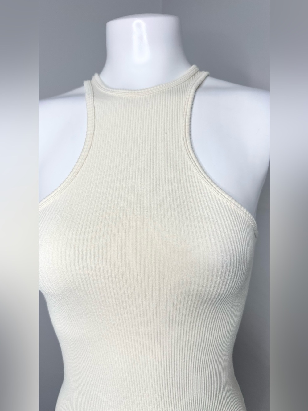 Fashion Nova Cream Racerback Ribbed Maxi Dress-nwt-m/L - Picture 4 of 7